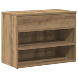 Vidaxl schoenenbankje 60x30x45 cm bewerkt hout artisanaal eikenkleur - afbeelding 2