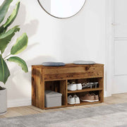 Vidaxl schoenenbank 80x30x45 cm bewerkt hout oud houtkleurig - afbeelding 3
