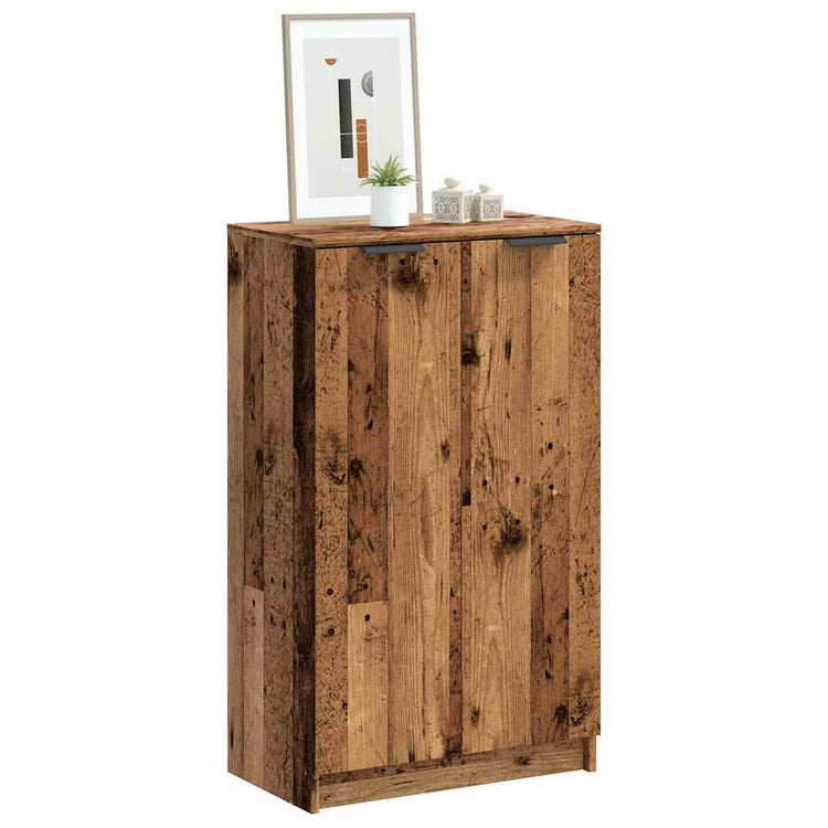 Vidaxl schoenenkast 59x35x100,5 cm bewerkt hout oud houtkleurig