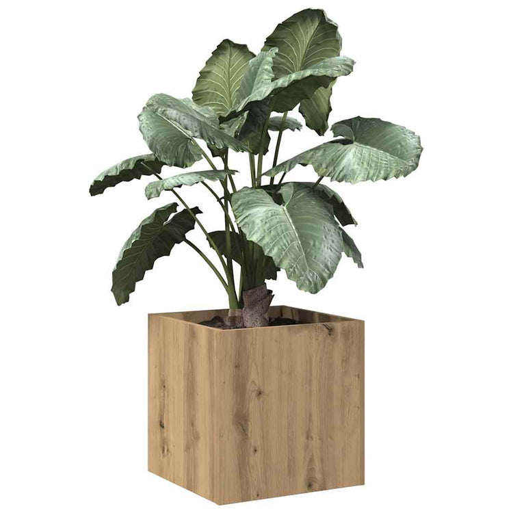 Vidaxl plantenbak 40x40x40 cm bewerkt hout artisanaal eikenkleur