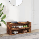 Vidaxl schoenenbank 100x35x45 cm bewerkt hout oud houtkleurig - afbeelding 3