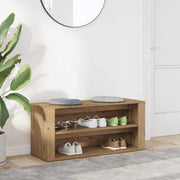 Vidaxl schoenenbankje 100x35x45 cm bewerkt hout artisanaal eikenkleur - afbeelding 1