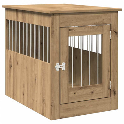 Vidaxl hondenbench 55x80x68 cm bewerkt hout artisanaal eikenkleurig