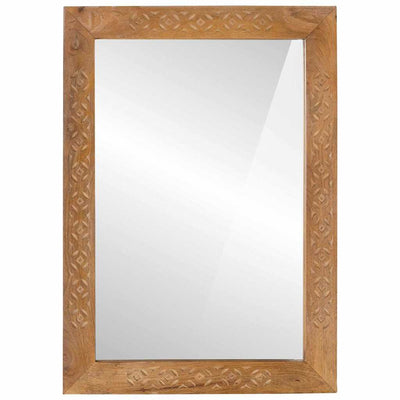Vidaxl wandspiegel 70 x 50 cm bewerkt hout en glas rechthoekig