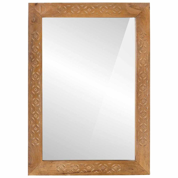 Vidaxl wandspiegel 70 x 50 cm bewerkt hout en glas rechthoekig