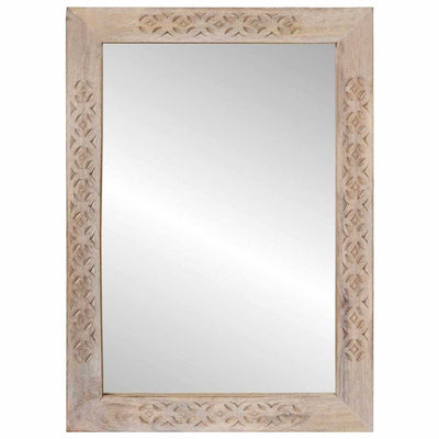 Vidaxl wandspiegel bleached wit 70 x 50 cm bewerkt hout en glas