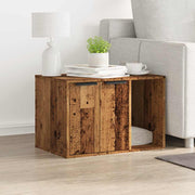 Vidaxl kattenbakkast 60x40x40 cm bewerkt hout oud houtkleurig - afbeelding 3