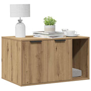 Vidaxl kattenbakkast 80x50x45 cm bewerkt hout artisanaal eikenkleurig - afbeelding 3