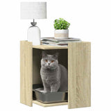 Vidaxl kattenbakkast 42x42x51 cm bewerkt hout sonoma eikenkleurig - afbeelding 3