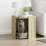 Vidaxl kattenbakkast 42x42x51 cm bewerkt hout sonoma eikenkleurig - afbeelding 1