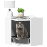 Vidaxl kattenbakkast 53x53x51 cm bewerkt hout wit - afbeelding 3