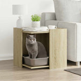 Vidaxl kattenbakkast 53x53x51 cm bewerkt hout sonoma eikenkleurig - afbeelding 1