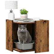 Vidaxl kattenbak omheining oud hout 53 x 53 x 51 cm bewerkt hout - afbeelding 3