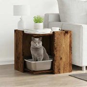 Vidaxl kattenbak omheining oud hout 53 x 53 x 51 cm bewerkt hout - afbeelding 1
