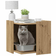 Vidaxl kattenbakkast 53x53x51 cm bewerkt hout artisanaal eikenkleurig - afbeelding 3