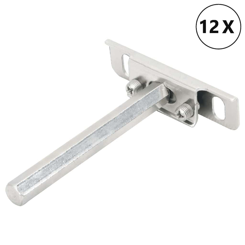 Vidaxl zwevende plankdragers 12st onzichtbaar ø12x100 mm koolstofstaal