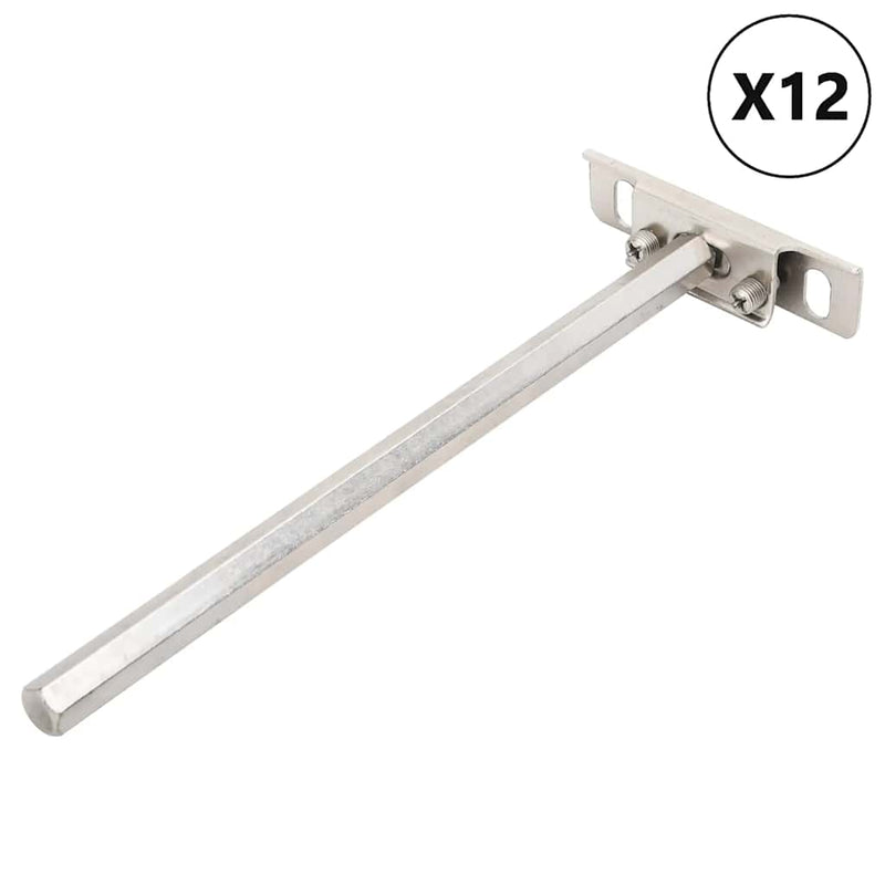 Vidaxl zwevende plankdragers 12st onzichtbaar ø12x200 mm koolstofstaal
