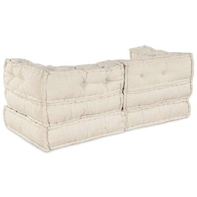 Vidaxl modulair sofabet 2 st stof crèmekleurig 140 x 70 x 56 cm