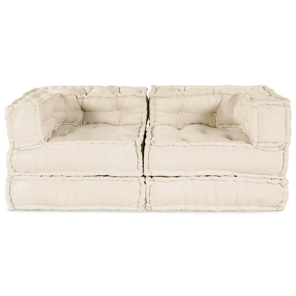 Vidaxl modulair bank 2 pcs crème 140 x 70 x 56 cm stof