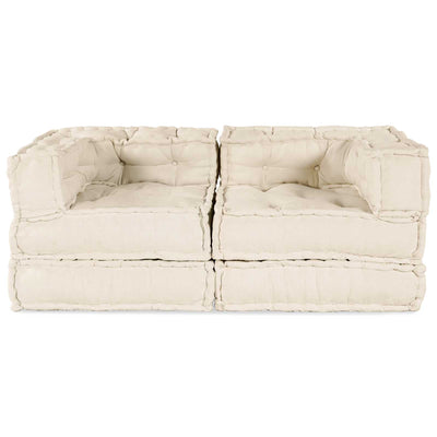 Vidaxl modulair sofabet 2 st stof crèmekleurig 140 x 70 x 56 cm