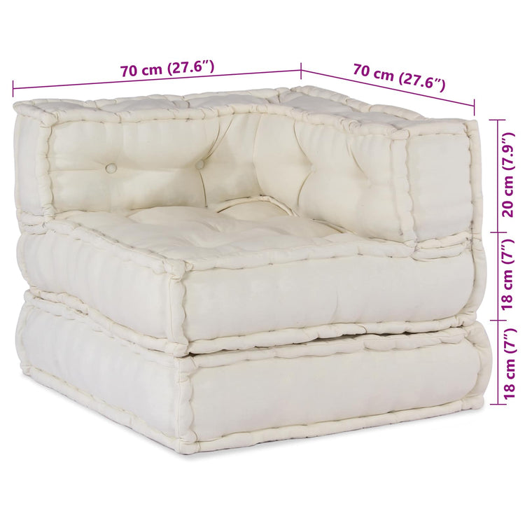 Vidaxl modulair sofabet 2 st stof crèmekleurig 140 x 70 x 56 cm