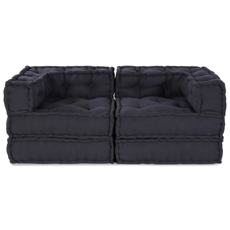 Vidaxl modulair sofabet 2 st stof antraciet 140 x 70 x 56 cm