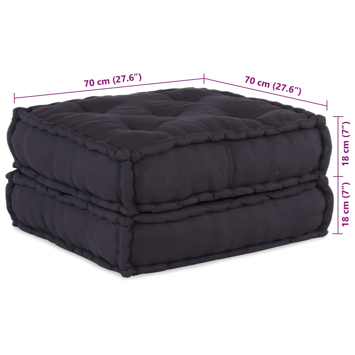 Vidaxl modulair bank 2 pcs antraciet 140 x 70 x 36 cm stof