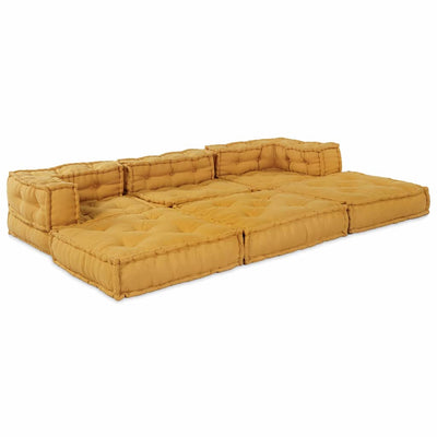 Vidaxl modulair sofabet 2 st stof geel 140 x 70 x 56 cm