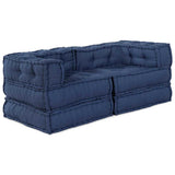 Vidaxl modulair sofabet 2 st stof indigo 140 x 70 x 56 cm - afbeelding 1