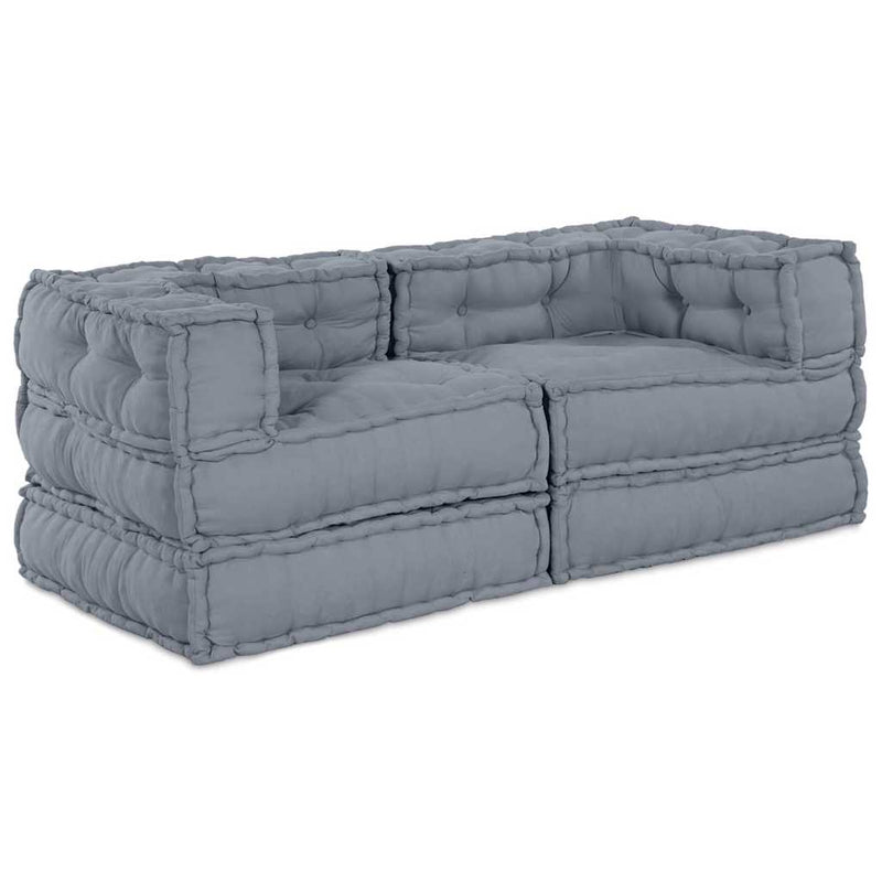 Vidaxl modulair sofabet 2 st stof grijs 140 x 70 x 56 cm