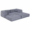 Vidaxl modulair bank 2 pcs grijs 140 x 70 x 56 cm stof