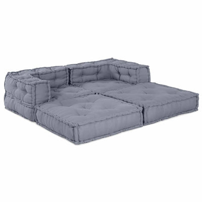 Vidaxl modulair sofabet 2 st stof grijs 140 x 70 x 56 cm