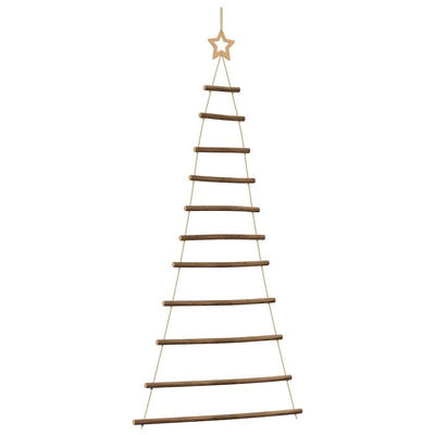 Vidaxl hangende kerstboom met topster 74x150 cm natuurlijke tak