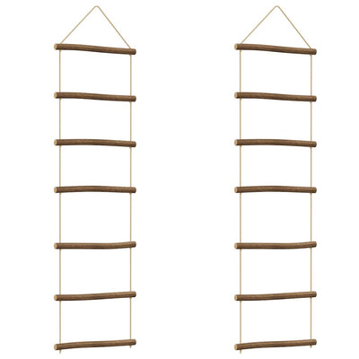 Vidaxl wanddecoraties laddervormig 2 st 30x100 cm naturel tak