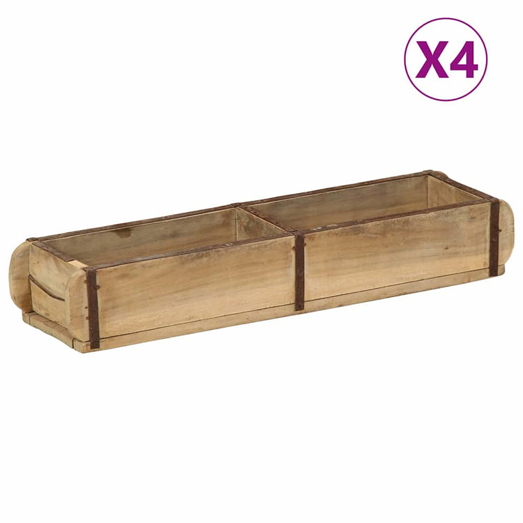 Vidaxl dienblad 4 st bruin 57 x 15 x 9 cm massief gerecycled hout