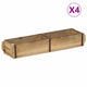 Vidaxl dienblad 4 st bruin 57 x 15 x 9 cm massief gerecycled hout