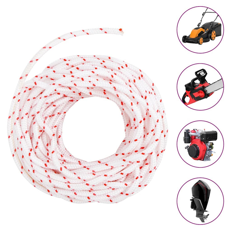 Vidaxl trekkoord startkoord wit en rood ø4 mm 10 m nylon