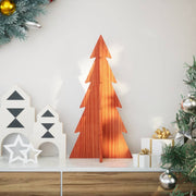 Vidaxl kerstdecoratie kerstboom 59,5 cm massief grenenhout wasbruin - afbeelding 1