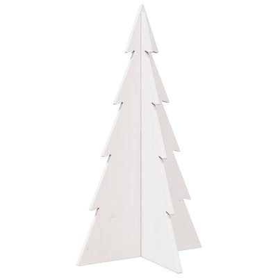 Vidaxl kerstdecoratie kerstboom 80 cm massief grenenhout wit