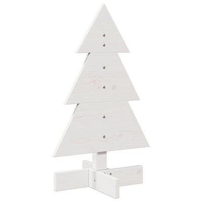 Vidaxl kerstdecoratie kerstboom 60 cm massief grenenhout wit