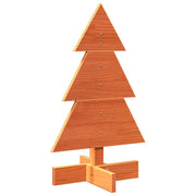 Vidaxl kerstdecoratie kerstboom 60 cm massief grenenhout wasbruin - afbeelding 2