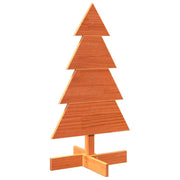 Vidaxl kerstdecoratie kerstboom 80 cm massief grenenhout wasbruin - afbeelding 2