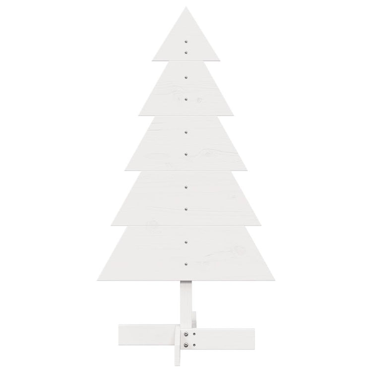 Vidaxl kerstdecoratie kerstboom 100 cm massief grenenhout wit