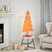 Vidaxl kerstdecoratie kerstboom 100 cm massief grenenhout wasbruin - afbeelding 1