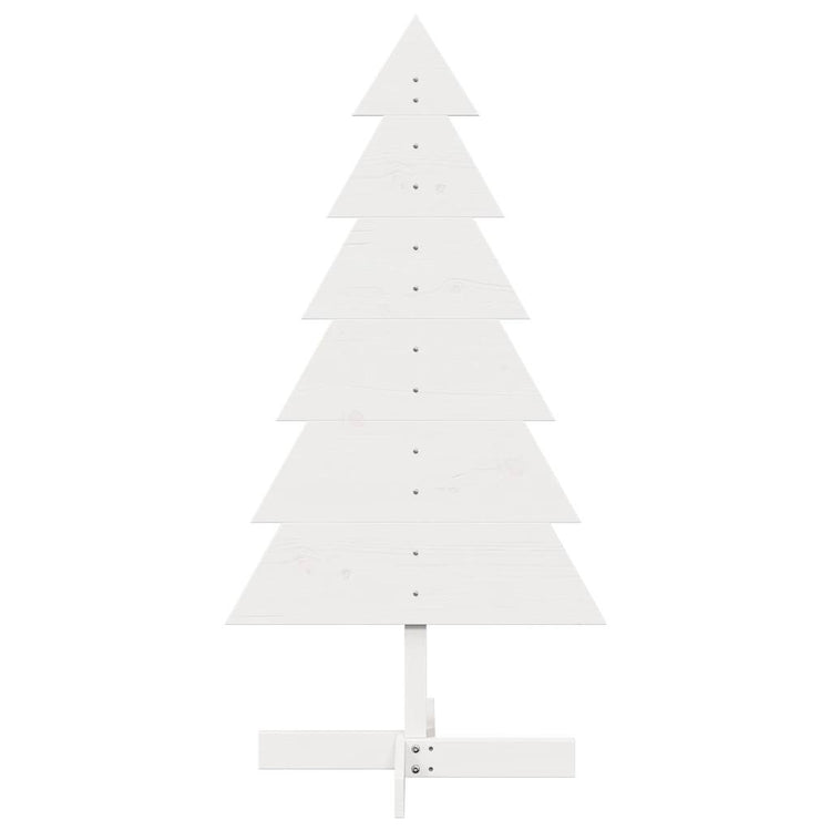 Vidaxl kerstdecoratie kerstboom 120 cm massief grenenhout wit