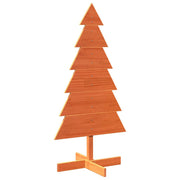 Vidaxl kerstdecoratie kerstboom 120 cm massief grenenhout wasbruin - afbeelding 2