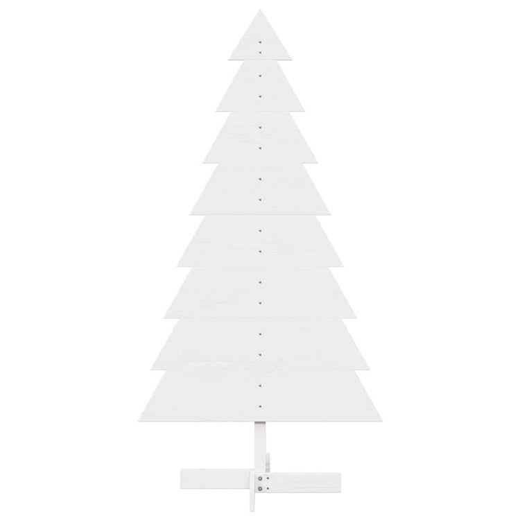 Vidaxl kerstdecoratie kerstboom 150 cm massief grenenhout wit