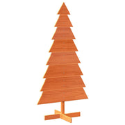 Vidaxl kerstdecoratie kerstboom 150 cm massief grenenhout wasbruin - afbeelding 2