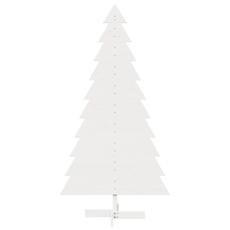 Vidaxl kerstdecoratie kerstboom 180 cm massief grenenhout wit