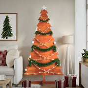 Vidaxl kerstdecoratie kerstboom 180 cm massief grenenhout wasbruin - afbeelding 1